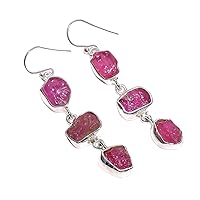 925 Sterling Silver Gemstone Earrings Handmade Gift Earrings Birthstone Earrings For Women Girls, Silver Dangle Earrigns