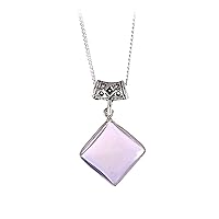Beautiful Square Opalite Pendant 925 Sterling Silver Plated gemstone jewelry