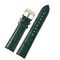 18mm 20mm 22mm Bamboo Pattern soft cowhide Strap Men Butterfly Buckle Ostrich leather Green Watchband Bracelet