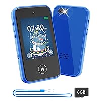 Kids Smart Phone for Boys Ages 3-7, Kids Cell Phone Toy with Learning Games for 3 4 5 6 7 Years Old Boys Birthday Gift, Toddler Play Phone with Dual Camera for Girls (Blue)