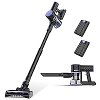 WOWGO Cordless Vacuum Cleaner, 160W Powerful Suction Stick Vacuum,Max 80mins Runtime of 2 Battery, 4 in 1 Lightweight Quiet Handheld Vacuum Cleaner for Home Hard Floor Carpet Pet Hair
