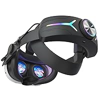 RGB Head Strap for Meta Quest 3, MTomatoVR Replacement Strap Built-in 8000mAh Battery Pack, 18W Fast Charging Enhance 5-7 Hours Gaming Time, VR Accessaries Enhance Comfort Support, Black