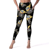 Cute Cockatiel Bird Casual Yoga Pants with Pockets High Waist Lounge Workout Leggings for Women