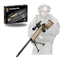 Model Gun Building Blocks Set, M24 Sniper Rifle DIY Kit with Shooting Function, 1086 Pcs Military Weapon Building Bricks, 1:1 Scale, Creative Gifts for Father's day, Compatible with Major Brands