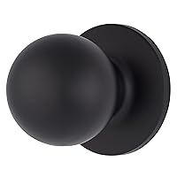 BRINKS – Transitional Non-Locking Interior Ball Door Knob, Matte Black - Designed for Traditional and Transitional Homes and Blends Seamlessly with Interior Décor (E2425-122)