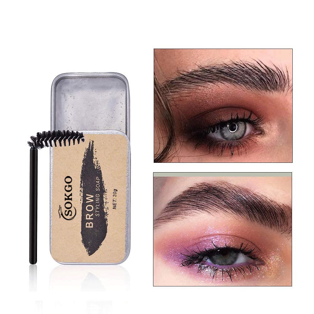 Eyebrow Soap, 3D Brows Styling Soap, Transparent Long Lasting Natural Eyebrow Wax Eyebrow Gel