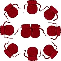 wanerxin 10pcs Mini Small Velvet Drawstring Pouches Gift Bags for Jewelry,Ring,Earrings,Earphone,Wedding Favors, Party Favors,2.7