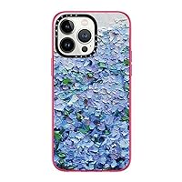 CASETiFY Compact iPhone 14 Pro Max Case [2X Military Grade Drop Tested / 4ft Drop Protection/Compatible with Magsafe] - Nantucket Blue Hydrangeas - Hot Pink