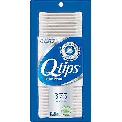Q-tips Cotton Swabs For Hygiene and Beauty Care Original Cotton Swab Made With 100% Cotton 375 Count