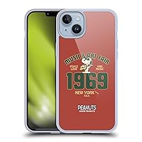 Head Case Designs Officially Licensed Peanuts Snoopy Guitar 1969 Woodstock 50th Soft Gel Case Compatible with Apple iPhone 14 Plus and Compatible with MagSafe Accessories