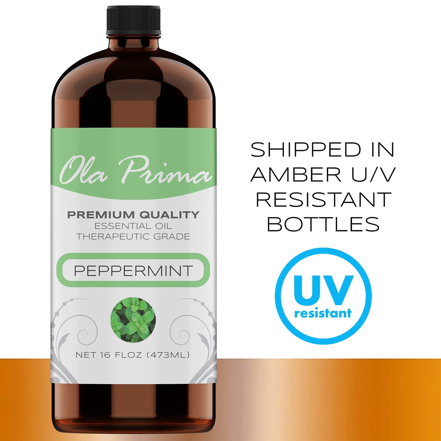Ola Prima Oils 16oz - Peppermint Essential Oil - 16 Fluid Ounces
