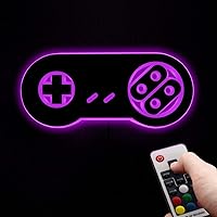 Video Game Gamepad Controller LED Lighted Sign Wall Mirror with LED Backlight Game Room Remote Control Color Changing Wall Light