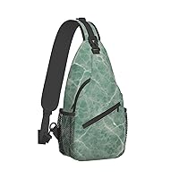 Sling Bag for Women Men Waterproof Crossbody Sling Backpack Chest Daypack Outdoor Travel - Marble Blue grey