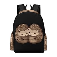 Cute Animal Hedgehog Laptop Backpack for Women Men Cute Shoulder Bag Printed Daypack for Travel Sports Work