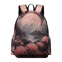 Moon Mini Backpack Printed Shoulder Bag Travel Daypack Camping Work Bags