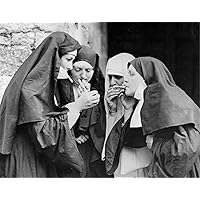 NATVVA Wall Art Black White Nuns Smoking Posters Canvas Prints Painting Wall Decor Art Picture Artwork Home Decor for Living Room for Gifts No Frame