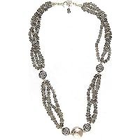 Faceted Labradorite Beaded Necklace - Sterling Silver
