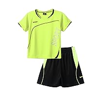 Kids 2Pcs Outfits Boys' Active Shorts Set Short Sleeve Tee T-Shirt and Gym Shorts Summer Running Sport Suit