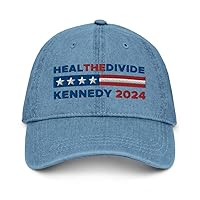 Heal The Divide Hat (Embroidered Denim Cap), RFK Jr for President 2024, Robert Kennedy Hats
