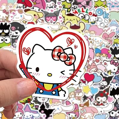 100Pcs Cute Stickers Pack Hello Kitty Stickers Mymelody&Kuromi Stickers  Cinnamoroll Pompompurin Keroppi Pochaco Stickers Decals Assorteds Kawaii