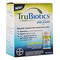 TruBiotics Daily Probiotic, 30 Capsules - Gluten Free, Soy Free Digestive + Immune Health Support Supplement for Men and Women (Pack of 2)