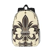 Fleur-de-Lis and Coat Arms Knight Print Backpack for Women Men Lightweight Laptop Bag Casual Daypack Laptop Backpacks 15 Inch