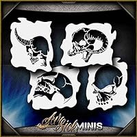 Mini Skulls 2 Set AirSick Airbrush Stencil Template
