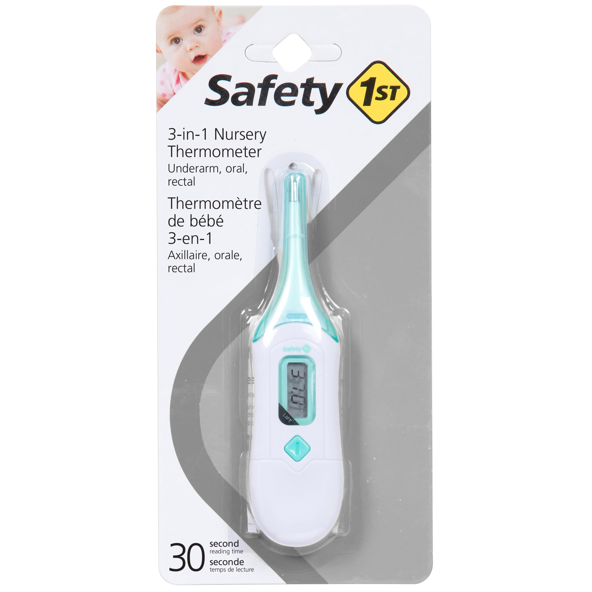 Safety 1st 3-in-1 Nursery Thermometer, Analog & Nasal Aspirator, White, One Size