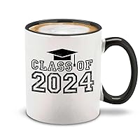 shop4ever Class of 2024 Graduation Ceramic Coffee Mug Tea Cup For College Grad Student Graduate 11 oz. (Black Handle)