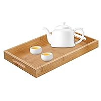 Wooden Tray 7.9x11.8 Inch Rectangular Wood Serving Tray with Handle Home Kitchen Tea Tray Snack Tray, Dishes Home Decor for Breakfast, Coffee, Tea