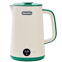 Nueve Five 5-Presets Temperatue Control Electric Kettle with Display, 1.7L Electric Tea Kettle of 304 Stainless Steel,Keep Warm,1200W Hot Water Kettle Electric -Green