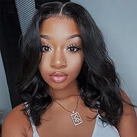 Wear and Go Glueless Bob Wigs Human Hair Pre Plucked Pre Cut Lace Body Wave Lace Closure Wigs for Black Women Glueless Upgraded No Glue 4x4 Front Bob Wigs Human Hair for Beginners 16 Inch