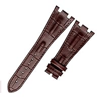 28MM Black Leather Watch Band Strap Fits For Audemars Piguet Royal OAK AP100