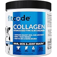 Collagen Peptides - Enhanced Absorption, Hydrolyzed Type 1 & 3 Grass Fed Collagen to Support Recovery, Healthy Skin, Hair, Nails, and Joints, Unflavored Powder (20 Servings)