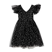 Fall Dress Youth Kids Children's Dress Summer Princess Dress Star Tulle Dress Big Girl Dress Outwear Dress 4t