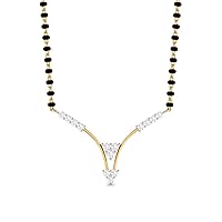 0.33 Cts Round Simulated Diamond Fynbar Mangalsutra Necklace 14K Yellow Gold Fn