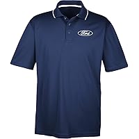White Ford Oval Crest Chest Print Two Tone Polo Shirt
