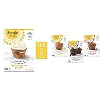 Simple Mills Almond Flour Baking Mix, Gluten Free Vanilla Cake Mix, Muffin pan ready, 3 Count & Baking Mix Variety Pack, Banana Muffin & Bread, Chocolate Muffin & Cake, 3 Count