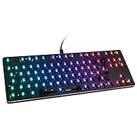 Glorious GMMK Modular Mechanical Gaming Keyboard ISO Layout- RGB LED Backlit, Brown Switches, Hot Swap Switches (Black) (Tenkeyless)