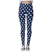American Flag Leggings Comfy Stars and Stripes Printed Tights Trousers Soft Brushed Athletic Workout Butt Lifting Yoga Pants