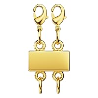 Necklace Layering Clasp - 18K Gold Necklace Separator for Layering, Magnetic Multiple Necklace Clasps and Closures for Women Necklace Chain Extender (Double Gold A)