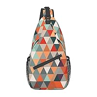 Triangles Patterns Sling Bag Lightweight Crossbody Bag Shoulder Bag Chest Bag Travel Backpack for Women Men