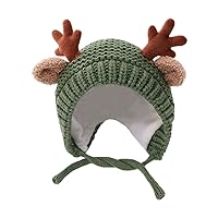 Cute Reindeer Antlers Baby Slouchy Baggy Beanie Soft Winter Warm Crochet Knitted Hat for Toddler Girls Boys