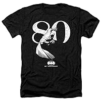 Batman Heather T-Shirt 80th Anniversary Brick Wall Black Tee