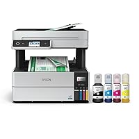 Epson EcoTank Pro ET-5150 Wireless Color All-in-One Supertank Printer with Scanner, Copier, Plus Auto Document Feeder, Large, White