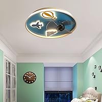 Ceiling Light and Remote Control Silent 3 Speeds Bedroom Led Dimmable Ceiling Fan Light with Timer Ultra-Thin Modern Living Roomt Fan Ceiling Light/Blue
