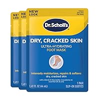 Dr. Scholl's® Dry, Cracked Skin Ultra-Hydrating Foot Mask, Intensely Moisturizes Repairs and Softens Rough Dry Skin with Urea, 1 Pair