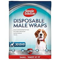 Simple Solution Disposable Dog Diapers for Male Dogs | Male Wraps with Super Absorbent Leak-Proof Fit | Excitable Urination, Incontinence, or Male Marking | Small | 30 Count