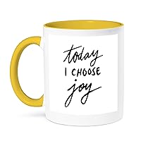 3dRose Rosette - Mental Health Awareness - Today I Choose Joy - Mugs (mug-362624-13)