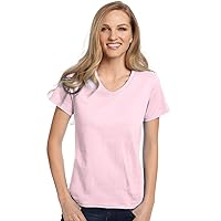 Hanes Relaxed Fit Women's ComfortSoft V-neck T-Shirt_Pale Pink_M